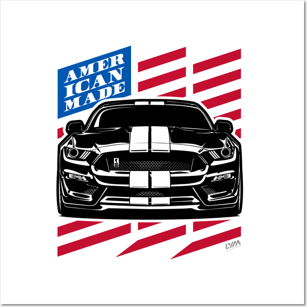 Mustang GT350 American Flag American Made Wall Art by LYM Clothing